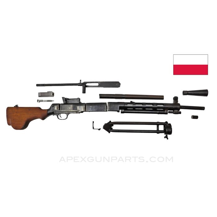 DP-28 Parts Kit with Bi-pod, Torch Cut Barrel and Receiver, Matching, Polish, 7.62X54R *Very Good* 