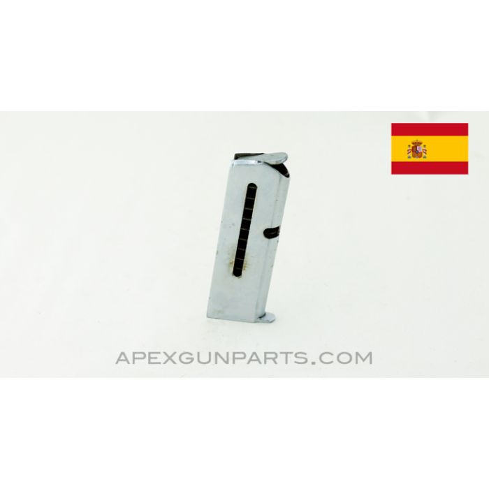 Llama Especial Pistol Magazine, 6rd, Chromed, Aftermarket, .25 ACP *Good*