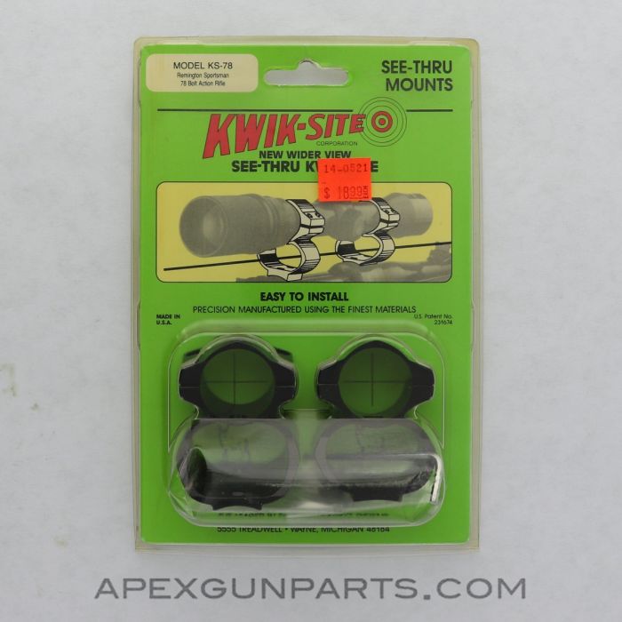 KS-78 Kwik-Site See Through Scope Mount, For Remington 78 *NEW*