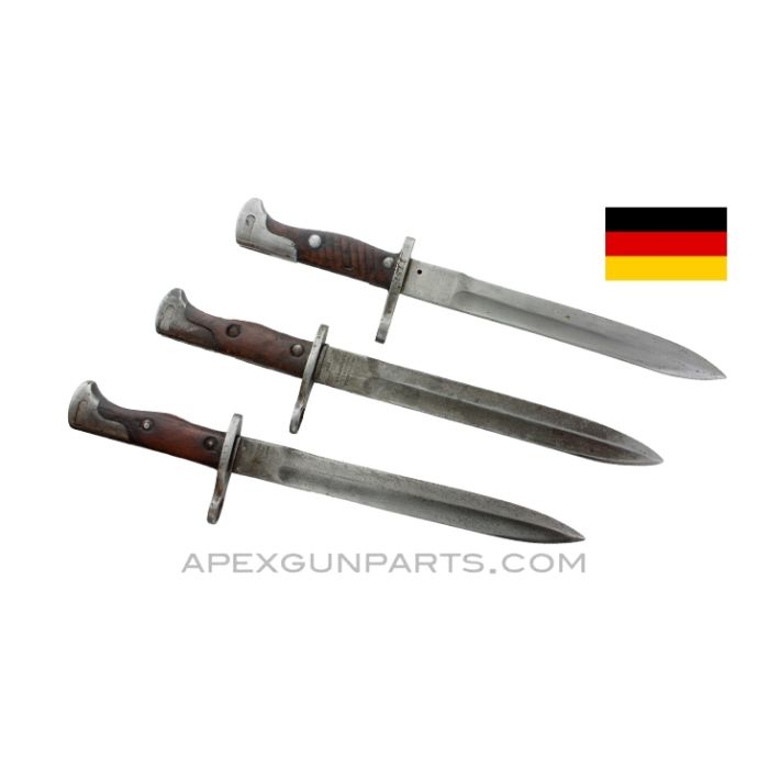German Mauser Bayonet, Waffenbrik 98/05 NA, 1935 Pattern, Turkish Import, Shortened Hilt, Shortened Blade, *Fair*