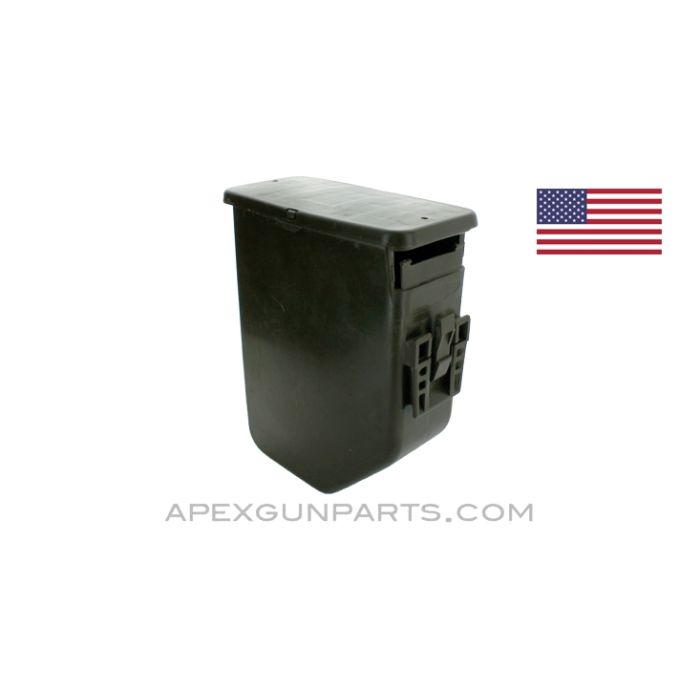 M249 SAW Hard Magazine for 200rd Belts, Green Plastic, *Very Good* 