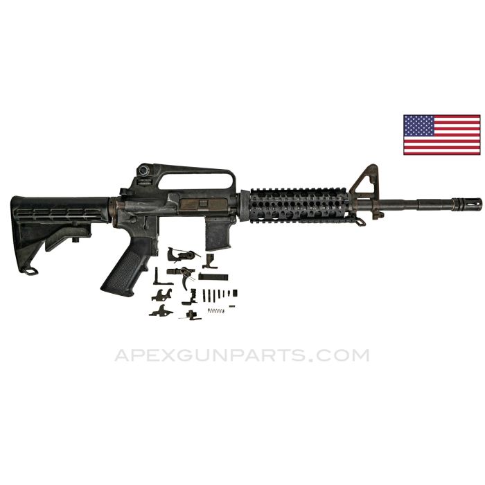 Colt Carbine Model 727 Parts Kit, 14.5" Barrel, Adjustable Stock, 3-round Burst, Surefire Quad Rail Handguards, 5.56x45 NATO *Very Good* 