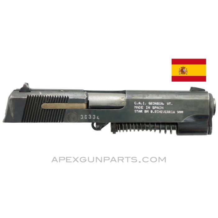 STAR BM / BKM Slide, Complete Upper Assembly w/Barrel & Recoil System, Blued, *Good* 