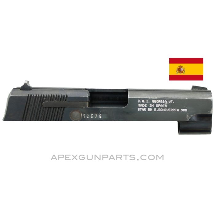 STAR BM / BKM Slide Assembly, Complete w/Firing Pin & Extractor, Blued, *Good* 