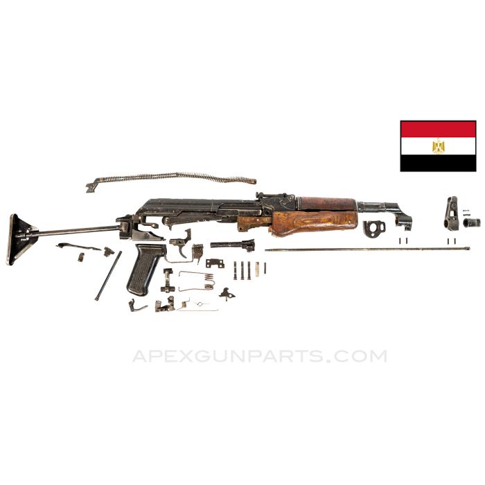 Egyptian AKM Parts Set w/ "CRUTCH" Side Folding Stock, Arabic Markings 7.62X39 *Good* 