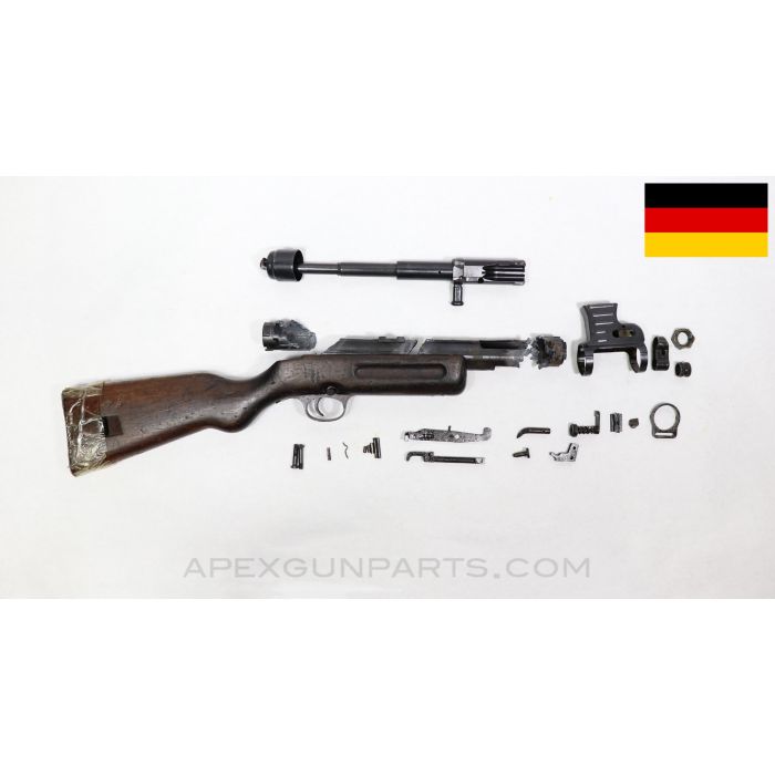 MP-41 Parts Kit w/Wood Stock, Haenel Marked Torch Cut Receiver, German Issue, 9mm *Good* 