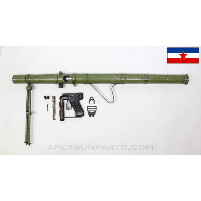 M57 Anti-Tank Grenade Launcher Parts Kit w/Bipod, No Optic Mount, Demilled, 44mm, Yugoslavian *Good* 