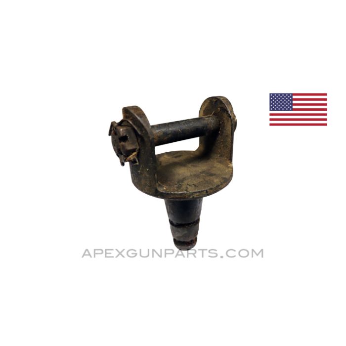 Pintle, For M2 & M3 Tripod, with Bolt, Fits .30 & .50 Cal. Guns, 2 Ring, Tan Paint, *Good*