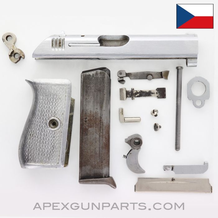 CZ27 Parts Grouping, w/ Aluminum Grip, 7rd Magazine, Nickel, 7.65 *Good*