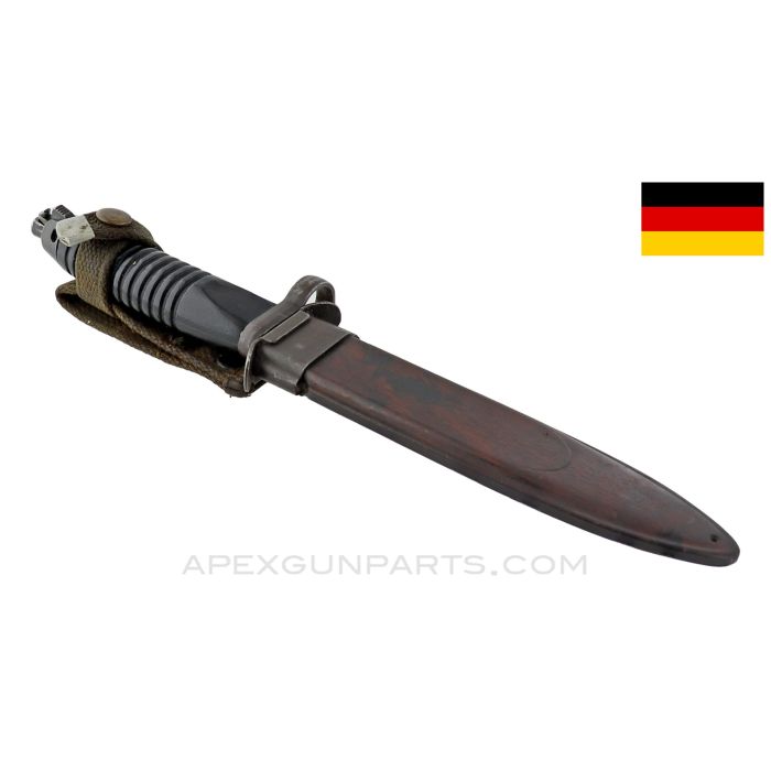 G3 Bayonet and Scabbard, 12 Groove Straight Top Handle with Curved Bottom *Good*