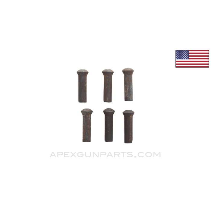 Browning M2 / M3 Rivet, Set of 6, For Long Trunnion, 0.685"L x 0.185"D *NEW*