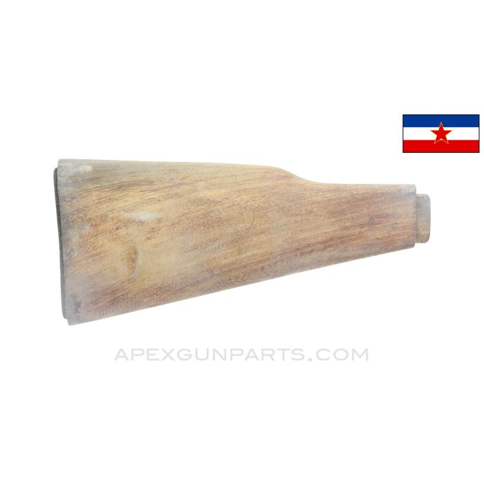 Yugoslavian M70 AK47 Butt Stock, Elmwood, has Water Spots / Stained, No Parts Fitted *Unused*