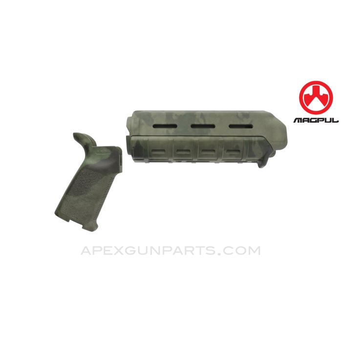 Magpul MOE AR-15 Handguard & Pistol Grip Set, Carbine Length, Custom Camo Pattern *NEW*