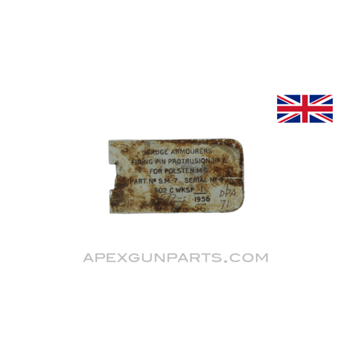 British Armorer's Gauge, Firing Pin Protrusion, Polsten M.G., SM7, *Good*