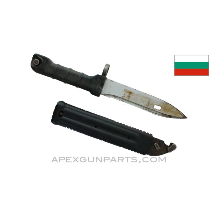 Bulgarian Type 4 AK-74 AKM Bayonet & Scabbard, *Fair*, Sold *As Is* 