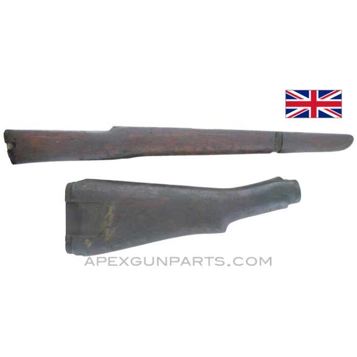 Enfield #5 Jungle Carbine Forearm & Buttstock, Stripped *Good* 