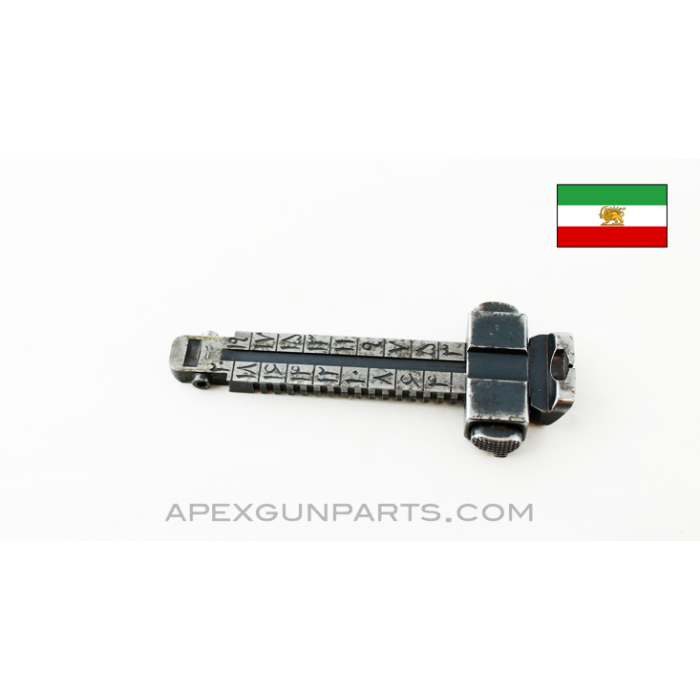 Mauser 98/29 Rear Sight Leaf and Slide Assembly, Persian *Good*