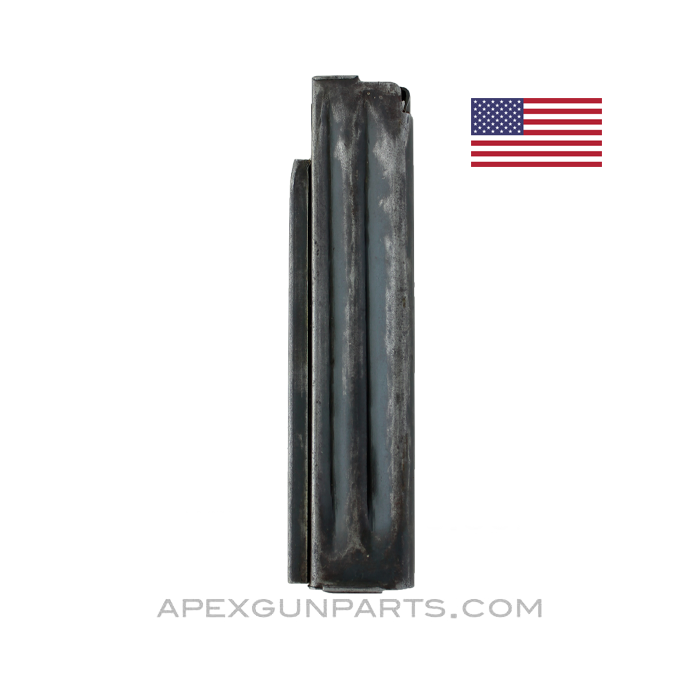 Model 50 / 55 / 60 Reising Magazine, 12rd, .45 ACP, Type 1 Ribbed Sides, Blued, Missing Lock Tab *Good*