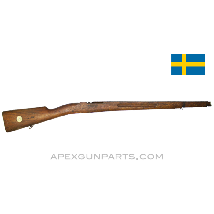 Swedish M38 Mauser Short Rifle Stock, Partially Stripped, *Good* 