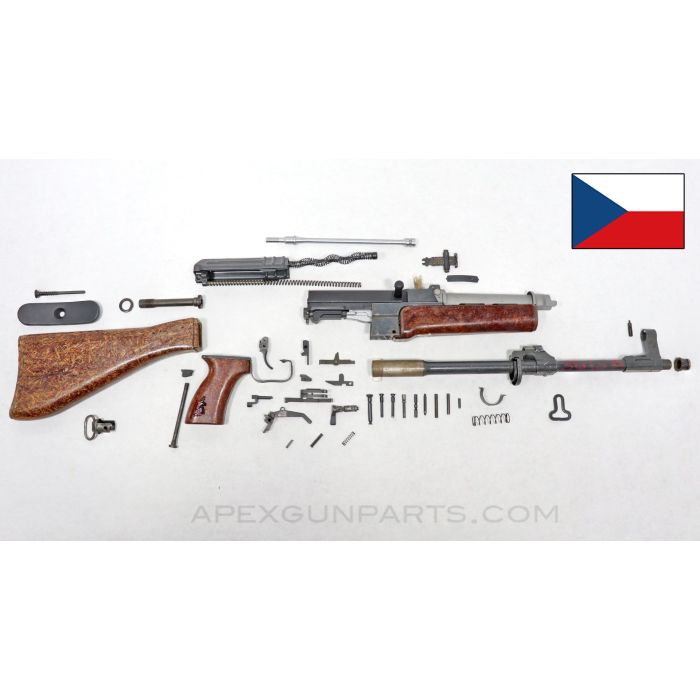 Czech VZ-58 Fixed Stock Parts Kit ,15.5" Populated Barrel, Stripped Upper Handguard, Mixed Finish, 7.62x39 *Good*