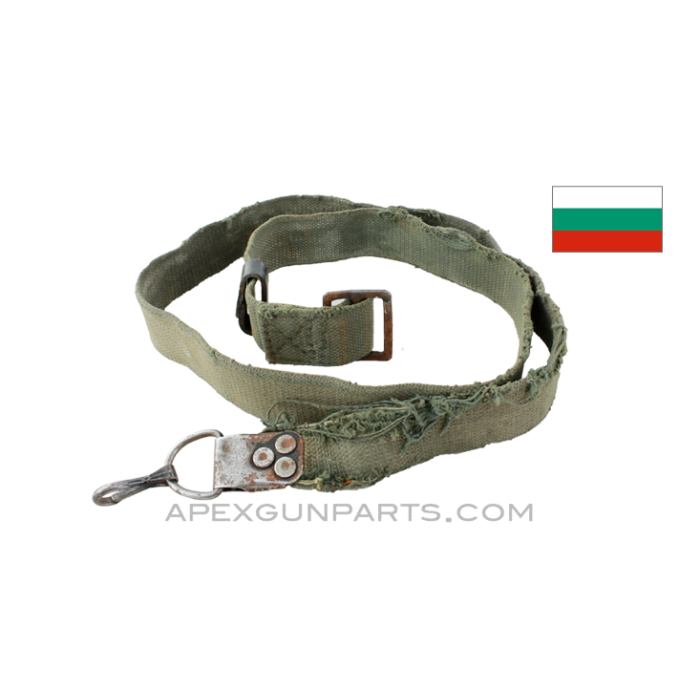 Bulgarian AK-47 / AK-74 Sling, OD Green Canvas, *Fair*