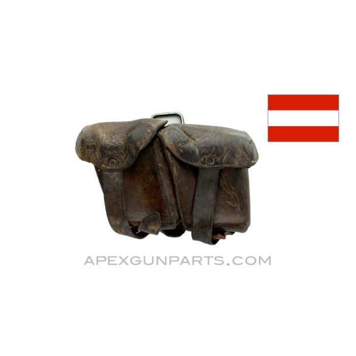 Steyr M95 Magazine Pouch, Left Side, Leather, *Good*