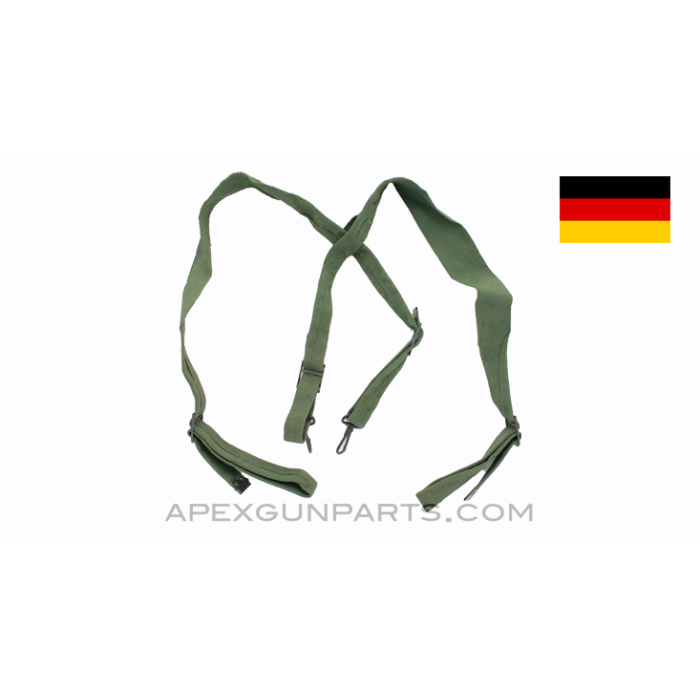 H&K G3 / HK91 German Issue Suspenders, OD Green Canvas, *Good* 