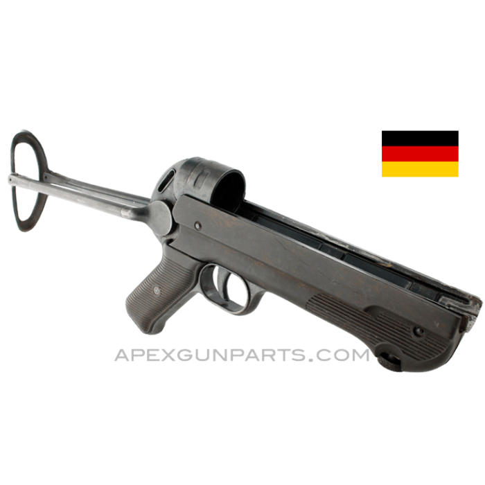 MP-40 Lower Receiver and Grip Frame with Folding Stock, BNZ 42, Brown Bakelite,  *Very Good* 