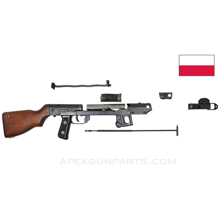PPs-43/52 Parts Kit with Trunnion and Wood Stock, Cleaning Rod, Type 1 Demil, 7.62X25, Polish *Very Good* 