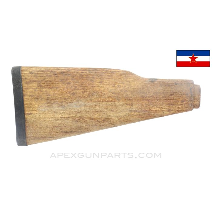 Yugoslavian M70 AK47 Butt Stock Elm Wood, has Water Spots / Stained, w/ Butt Pad *Unused*