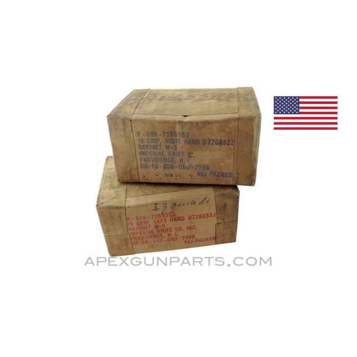 U.S. M5 / M5A1 Bayonet Grips, Set of 10 Left and Right, M1 Garand, *NIW*