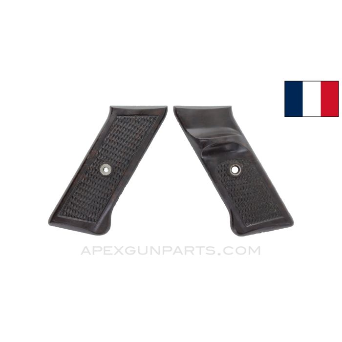 French MAT-49 Pistol Grip Set, Brown Plastic *Good*