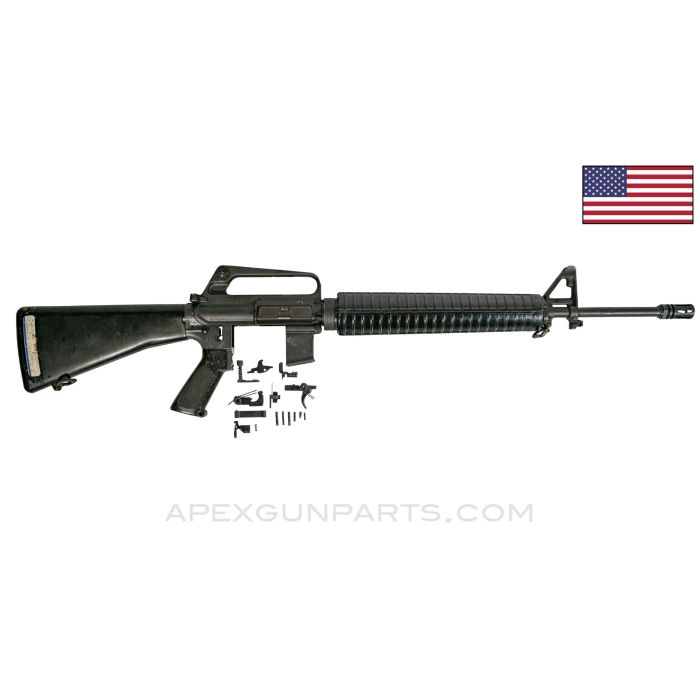 Colt 614 M16A1 Parts Kit, 20" Barrel, A1 Birdcage, Stock & Pistol Grip, Slickside Carry Handle Upper, .223/5.56 *Very Good*