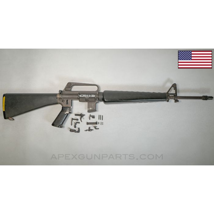 Colt Armalite Model 01 AR15 / M16A1 Parts Kit, 20" Barrel, Triangle Handguards, A2 Stock, 5.56 *Good*