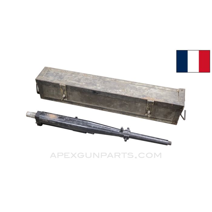 Hotchkiss 1922 Barrel Assembly, 27.5", w/ AA Sight Mount, in Transit Crate, 8mm Mauser *Unused / Light Surface Rust* 