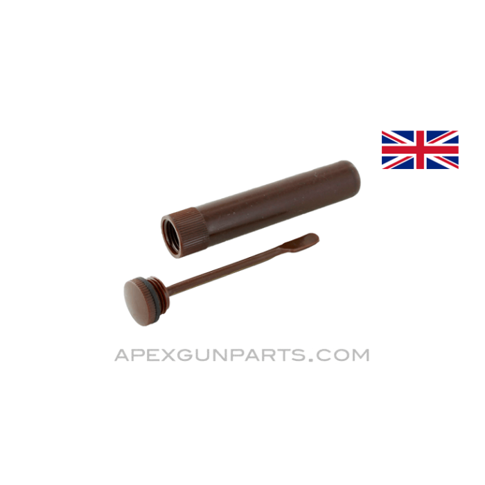 British Weapons Oil Bottle, Brown Plastic, *Very Good*