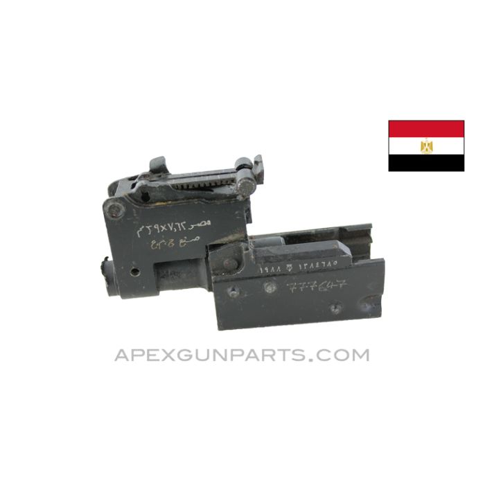 Egyptian AKM Front Trunnion, With Rear Sight Block Assembly, Arab Marked *Good*
