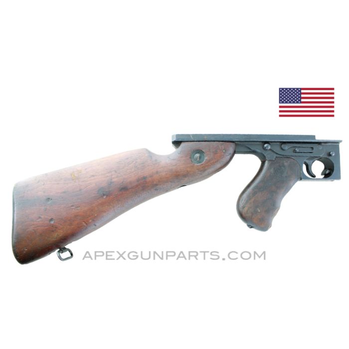 Thompson M1A1 Lower Receiver Assembly, w/ Butt & Grip, Savage, Full-Auto, Blued, .45 ACP *Good* 