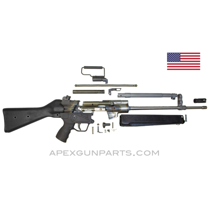 C93 Rifle Parts Kit, Semi-Auto Trigger Pack w/ US Made 16" Barrel, Black Stock, .223 / 5.56, *Good* 