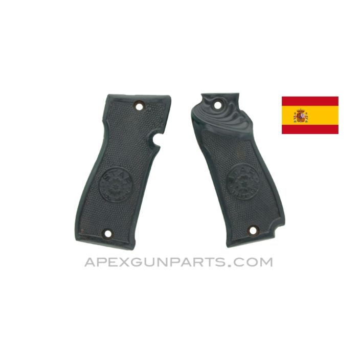 STAR Model S Grip Set, Black Plastic, Checkered, *Good* 