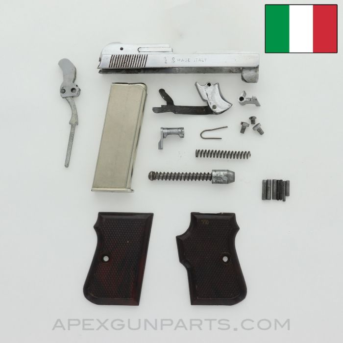 Tanfoglio Titan Pistol Parts Kit, Chrome, Brown Grips, w/ Magazine, 7rd, Cal. .25 *Good*