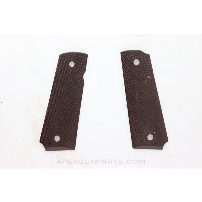 1911 Grip Set, Brown Plastic *Fair*