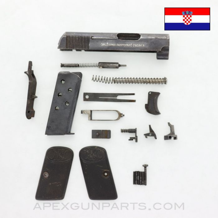 Croatian Marked FN 1905 Vest Pocket Pistol Parts Kit, w/ Magazine, Blued, .25 ACP *Good*