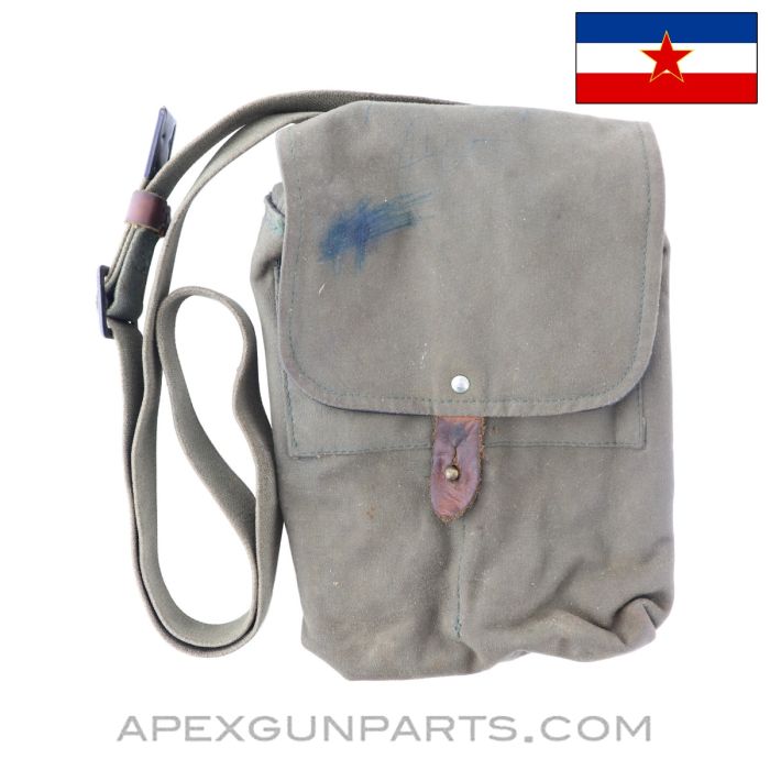Yugoslavian AK-47 Four Magazine Divided Pouch w/Carry Strap, 30rd, *Good*