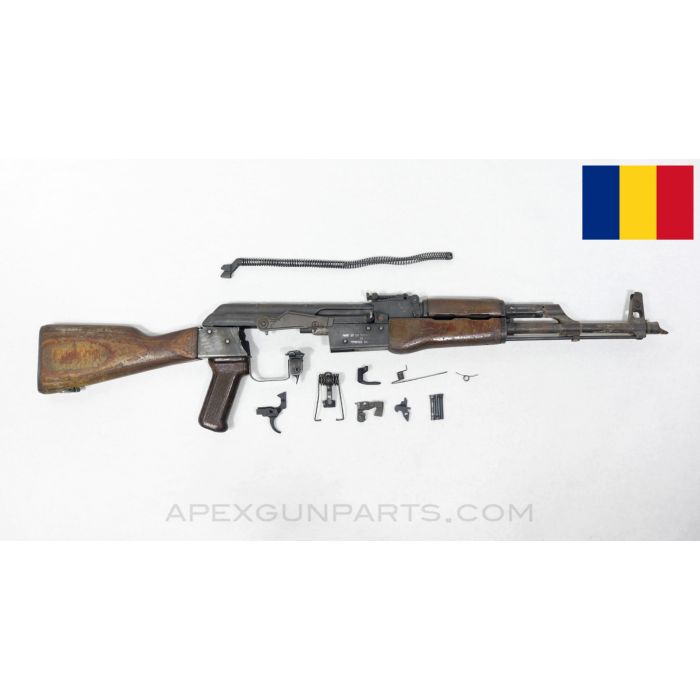 Romanian M63 (WASR 10/63) Parts Kit, Original 16" Barrel, w/ Fixed Stock, Modified Carrier, 7.62x39