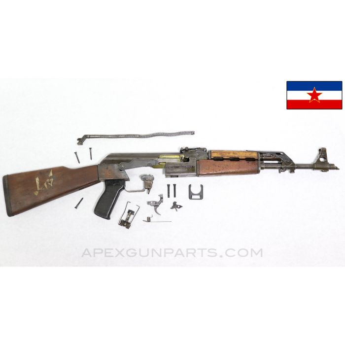 Yugoslavian M64 Fixed Stock Parts Set with Original Populated Barrel, Matching, 7.62x39 *Good*
