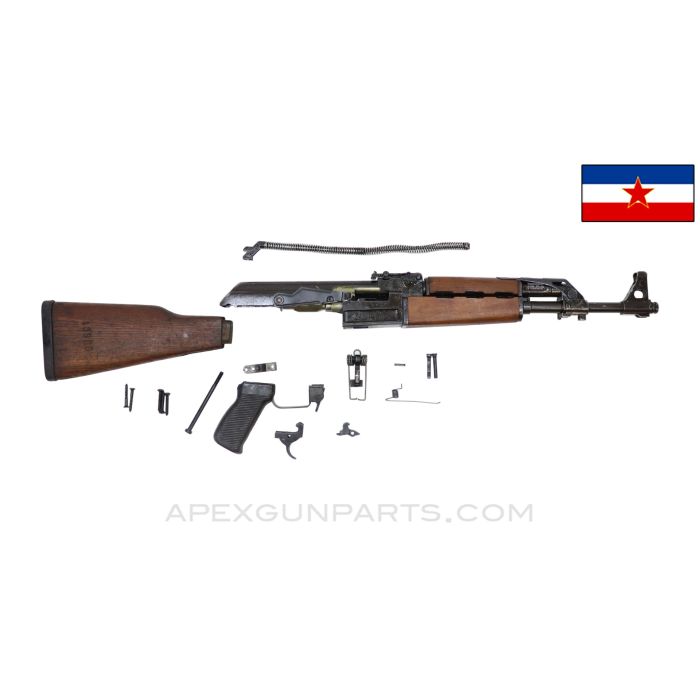 Yugoslavian M64 Wood Stock Parts Kit w/Populated Barrel in Front Receiver Section, 7.62x39 *Very Good* 