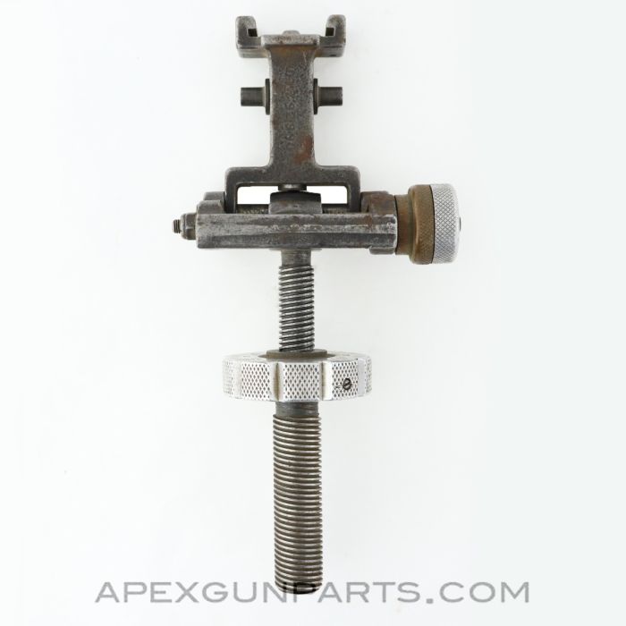 Upper Elevating Handwheel and Screw w/Traverse Handwheel, Early Variant 1, Part of .30 Cal T&E, w/ H Connector *Good* 