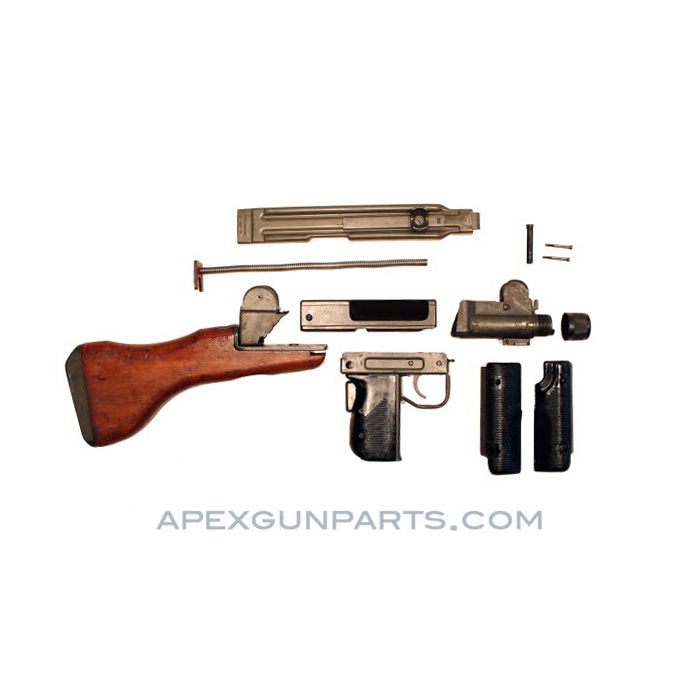 UZI Parts Kit w/Wooden Stock, Includes Front Trunnion, 9mm Luger *Very Good* 
