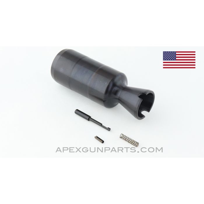 PAP Pistol Muzzle Brake, Krinkov Style, 26mm LH, w/ Plunger & Retainer, Blued *NOS* 